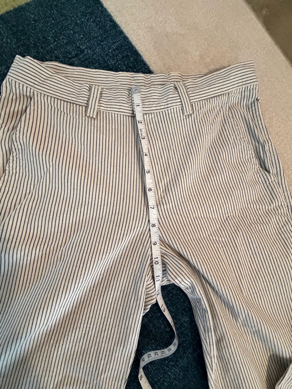 American Apparel Striped Cotton Chino Pants - Blue/White - Picture 4 of 10